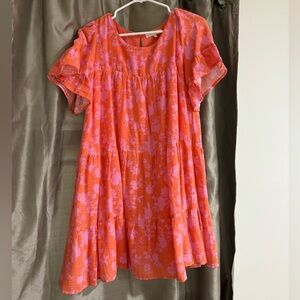 EUC short sleeve dress-machine wash 💯 cotton rayon slip. Machine wash